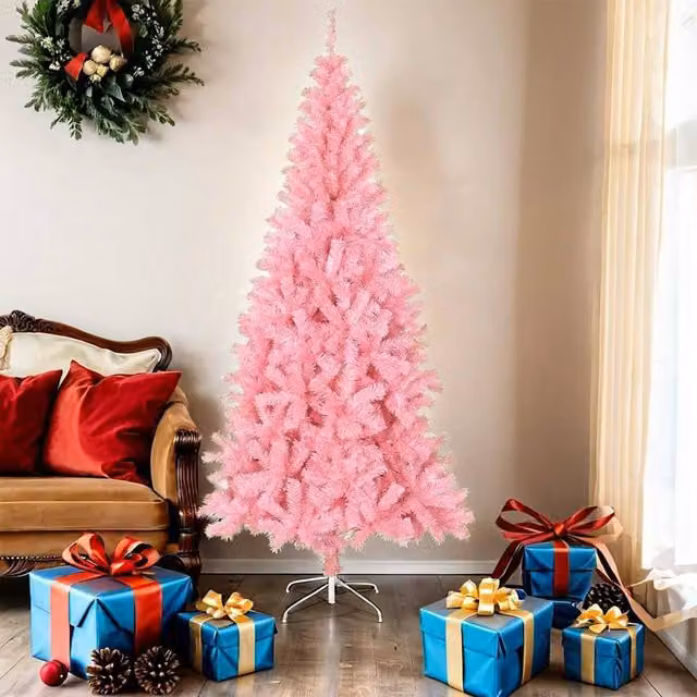 Berkfield Home Pink Artificial Christmas Tree with Stand, Height: 180 cm