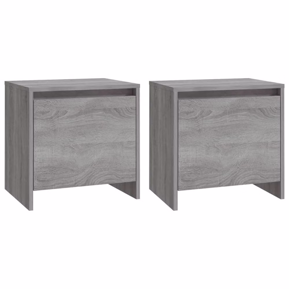 Berkfield Home Set of 2 Grey Sonoma Bedside Cabinets, W/D/H: 45 x 34 x 44.5 cm – 2