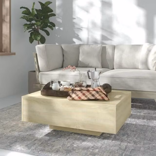 Berkfield Home Sonoma Oak Coffee Table in Brown, W: 85 cm, D: 55 cm, H: 31 cm – 1