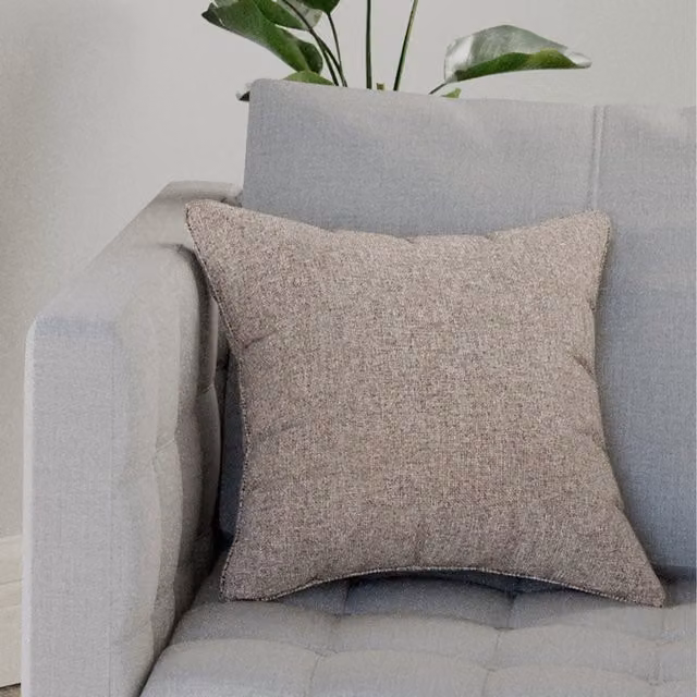 Terrys Plain Square Filled Cushion, Beige, W/D/H: 43 x 43 x 43 cm