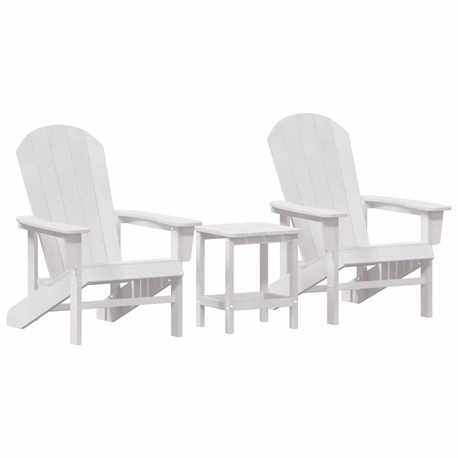 Berkfield Home 3 Piece White HDPE Garden Lounge Set with Armchairs and Coffee Table – 2