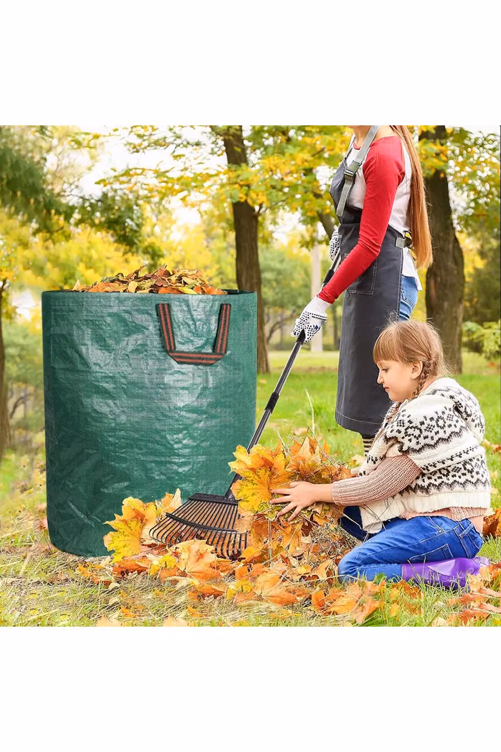 Garden Sanctuary 3-Piece Set of 272L Green PP Woven Thickened Garden Waste Bags – 2