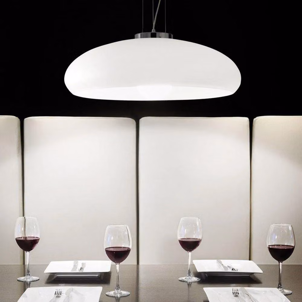 Netlighting Aria Small Dome Glass Ceiling Pendant Light in White with E27 Fitting – 2
