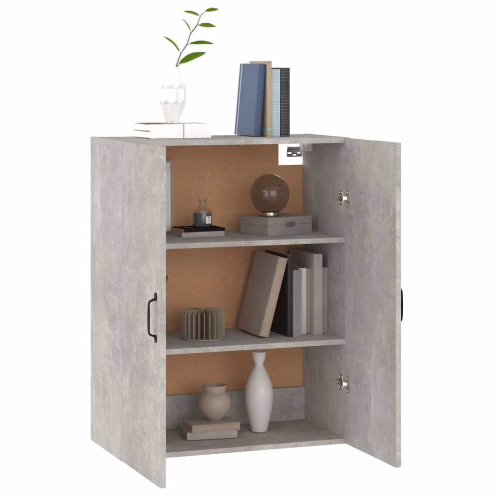 Berkfield Home Hanging Cabinet in Concrete Grey, W/D/H: 69.5 x 34 x 90 cm – 2
