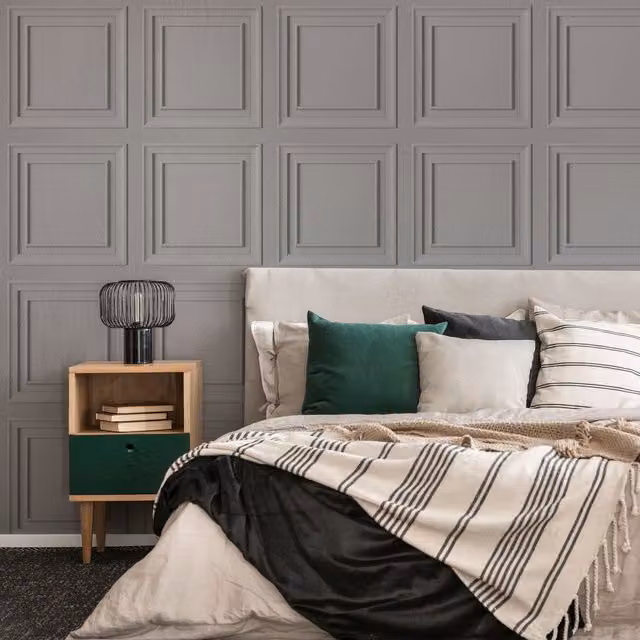Graham & Brown Grey Geometric Wood Panel Wallpaper, Width: 52 cm – 1