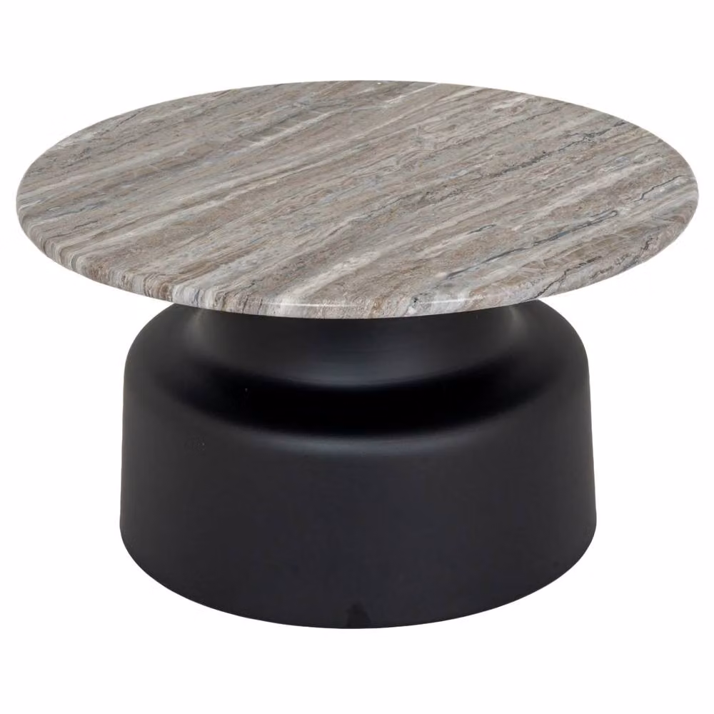 Wyld Haus Les Orangers Round Black Marble Coffee Table, H 72 cm, W 72 cm, D 40 cm – 3