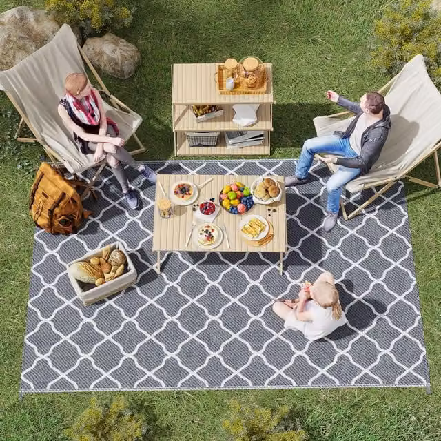 Outsunny Reversible Waterproof Outdoor Garden Rug in Grey, W/D/H: 182 x 180 x 274 cm – 1