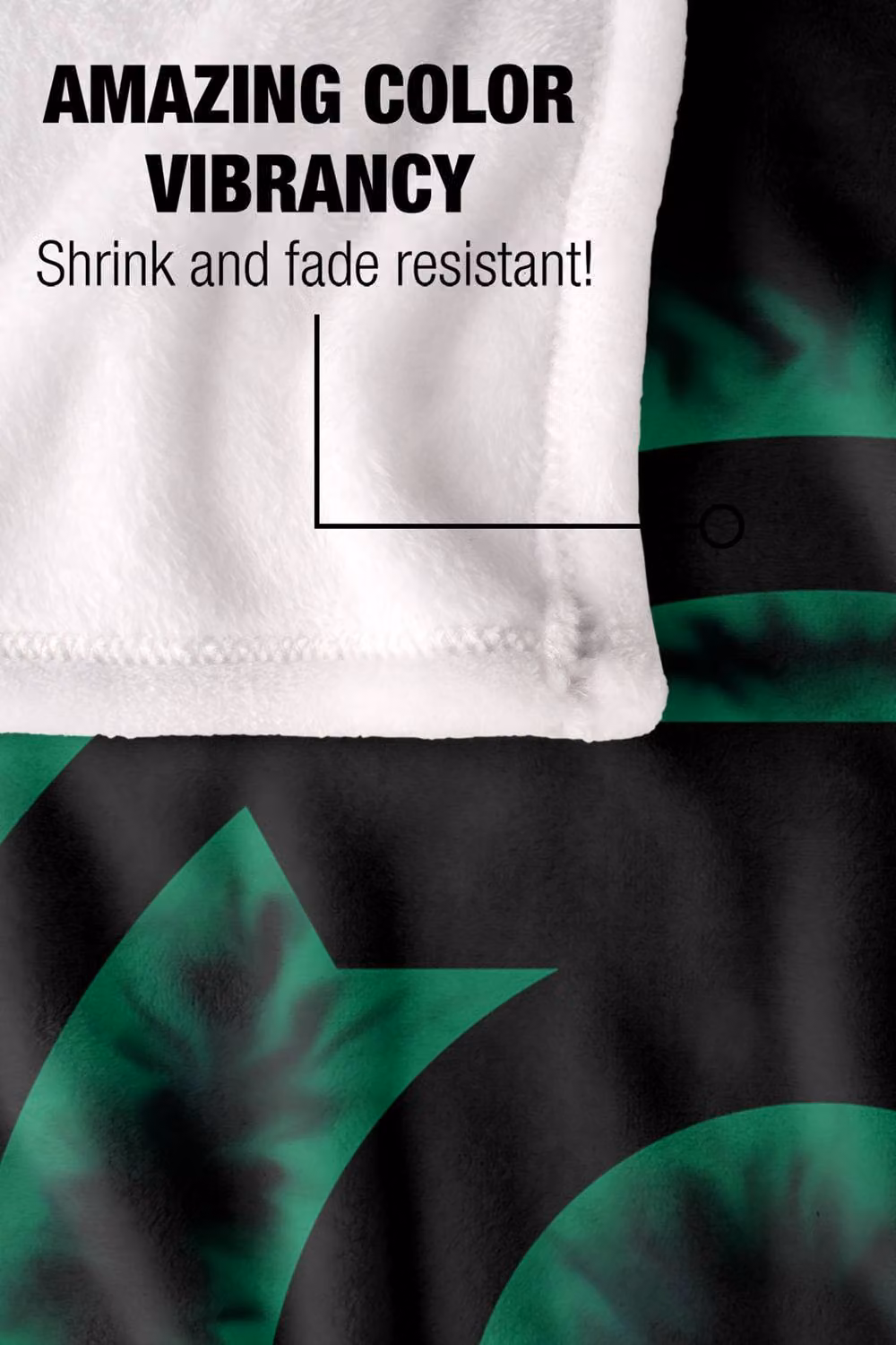 Warner Bros. Green Lantern Green Flame Logo Super Soft Fluffy Polyester Throw Blanket in Green, Black and Multicolour, Extra Large – 4
