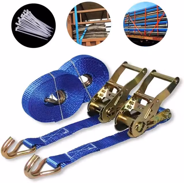 Hinsinc Heavy Duty Blue Ratchet Straps for Cargo and Trucks, Length: 10 m, Width: 50 mm – 1
