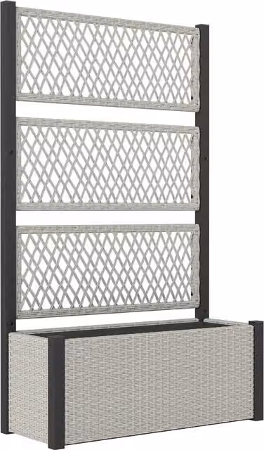 Outsunny Garden Planter Box with Trellis and Liner in Mixed-grey, W/D/H: 90 x 35 x 148 cm