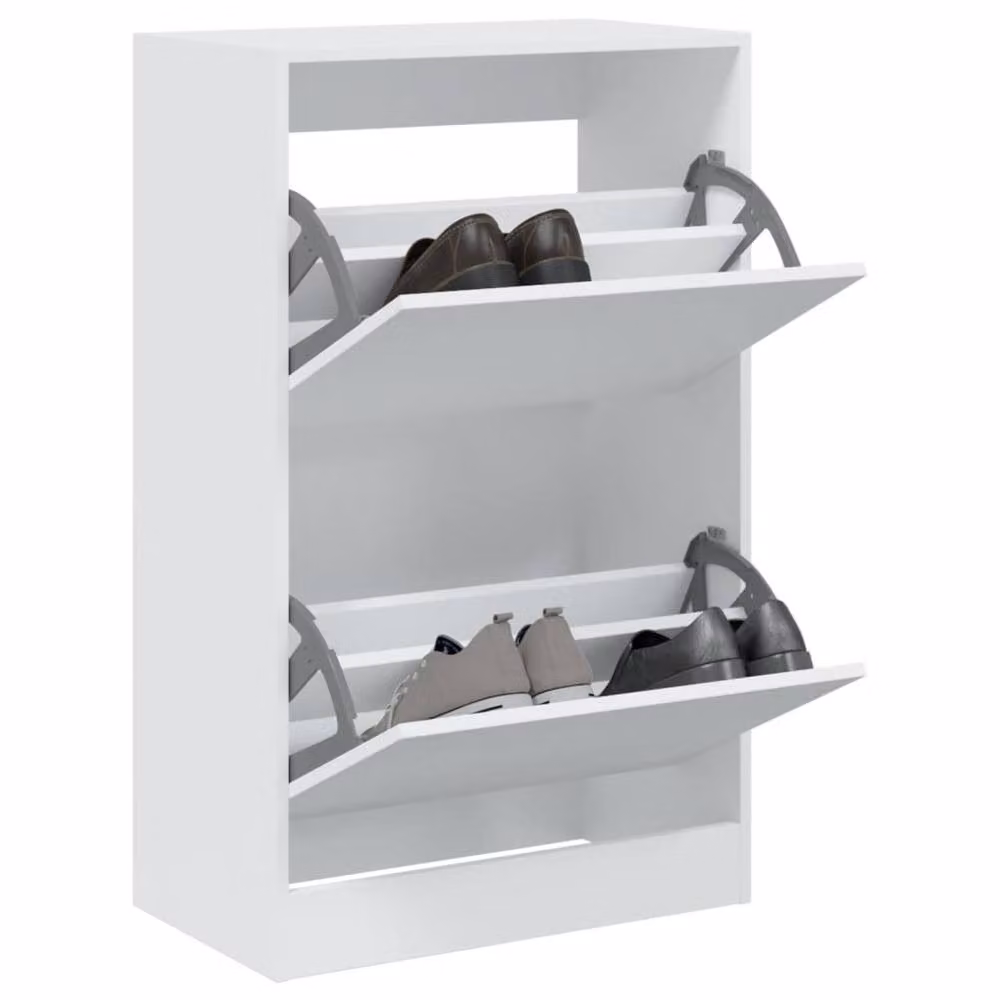 Berkfield Home White Shoe Cabinet W/D/H: 60 x 34 x 96.5 cm – 2