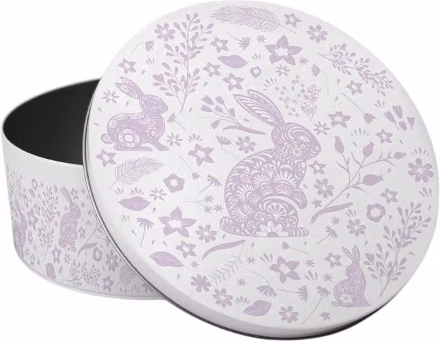 Purely Home Round Small Cake Tin in Multicoloured Lilac Wild Rabbits