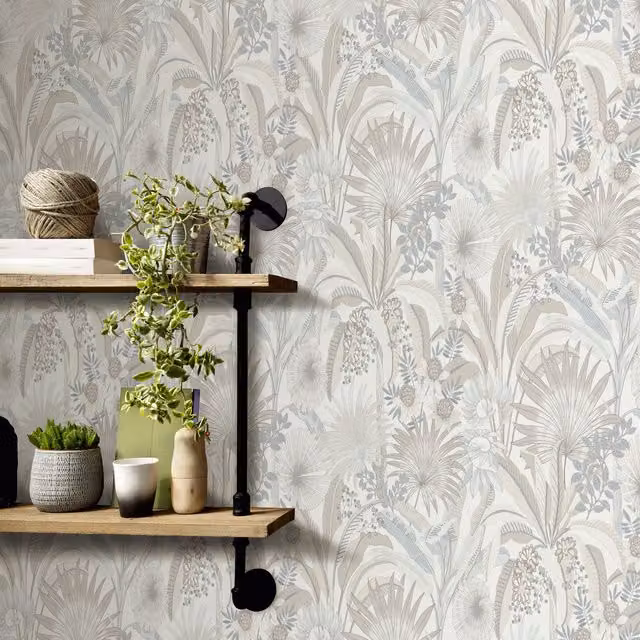 Erismann Modern Botanical Floral Vinyl Wallpaper in Multicolour