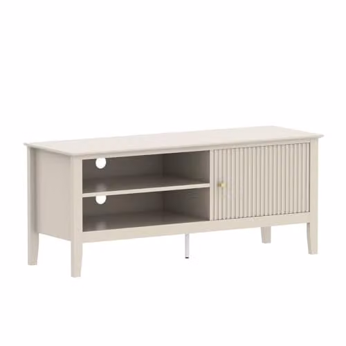 Melody Maison Hales Taupe Large Wooden Fluted TV Cabinet and Media Unit, W: 120 cm, D: 50 cm, H: 40 cm – 2