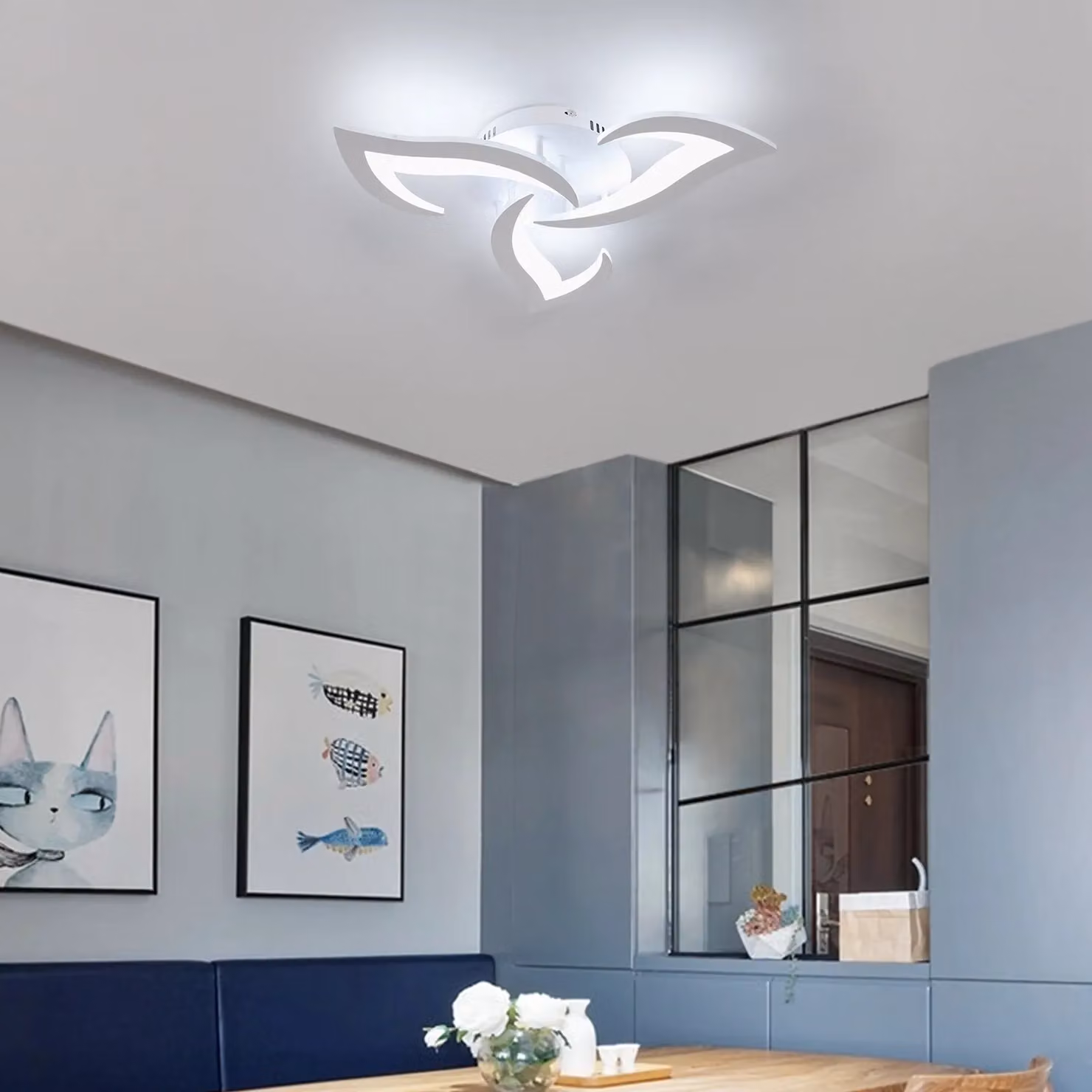 COMELY 35W Modern Dimmable LED Ceiling Light with Remote Control, White, Diameter: 58 cm – 2