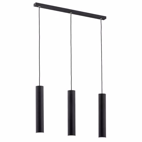 Netlighting Argon Gomera Plus Bar Pendant Ceiling Light, 3 Light, Black Metal, IP20