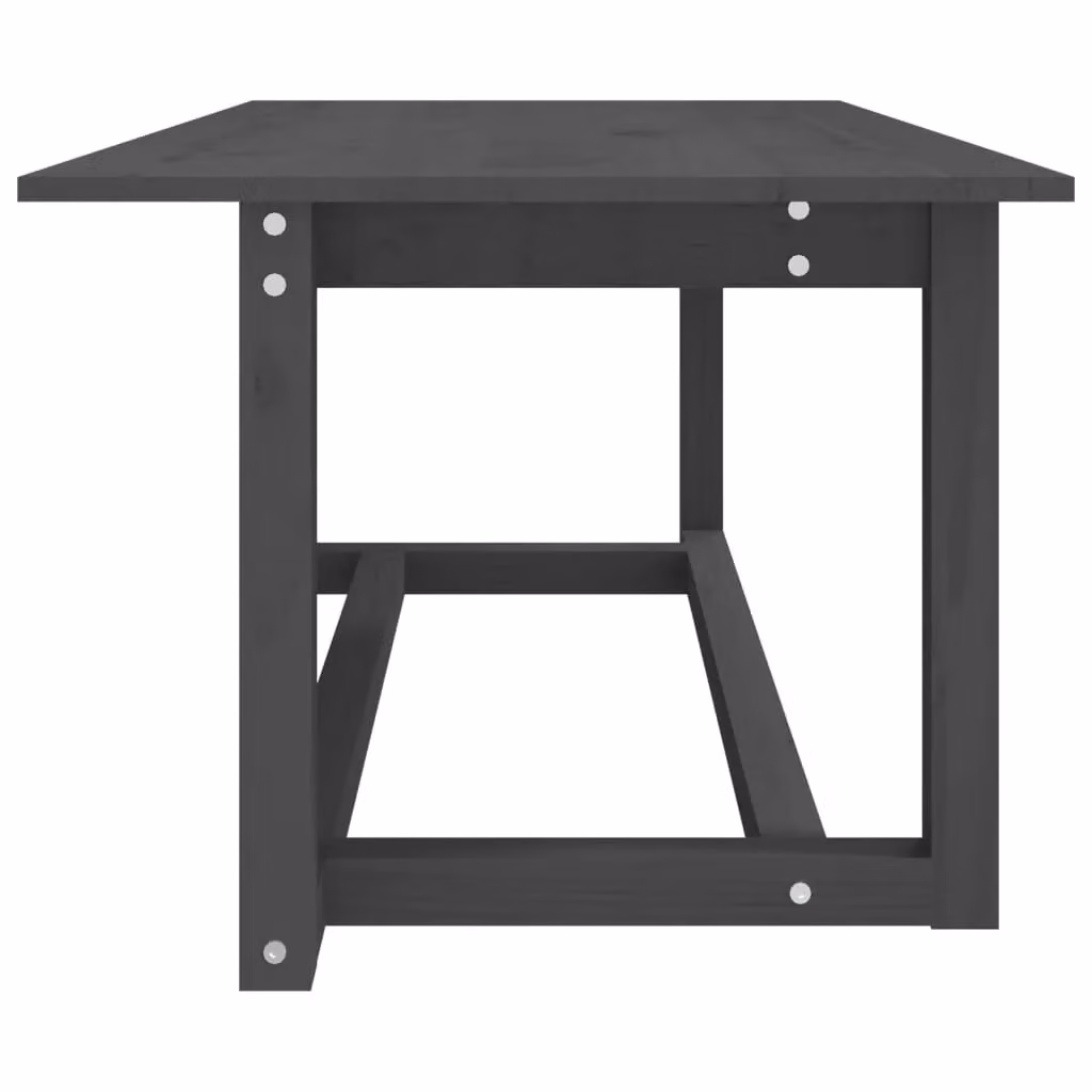 Berkfield Home Grey Rustic Solid Wood Pine Coffee Table W: 110 cm, D: 55 cm, H: 45 cm – 3
