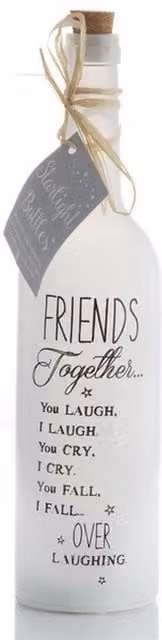 Boxer Gifts Starlight Bottle Friends Together White Glass Tabletop Ornament