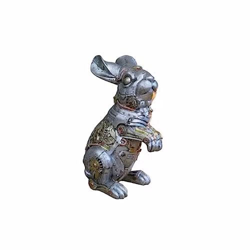 Gifts Direct 2 U Steampunk Rabbit Vintage Silver and Multicolour Mechanical Hare Figurine, W/D/H: 12.0 x 16.0 x 12.0 cm – 1