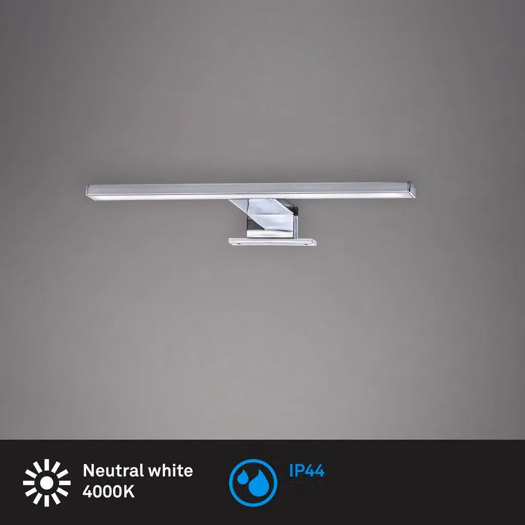 Briloner Chrome LED Mirror Light, 5W, 500 Lumens, 4000K Cool White, IP44 Silver Bathroom Task Lamp – 2