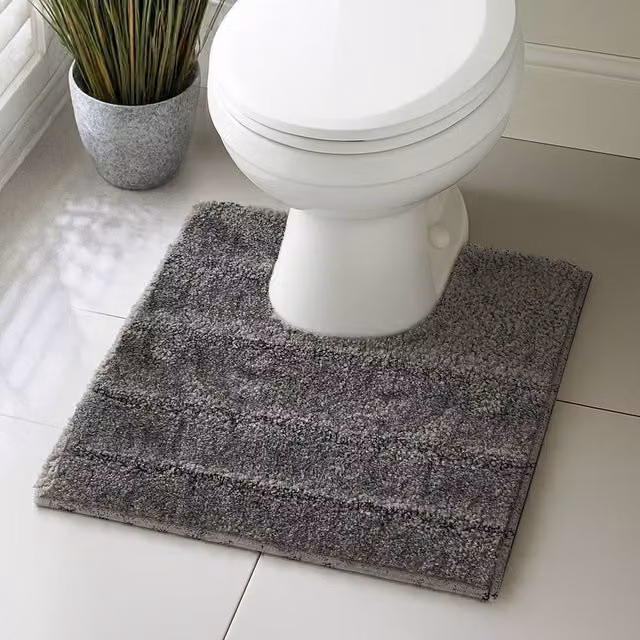 Velosso Lexington Charcoal Grey Microfibre Non-Slip Bath and Pedestal Mat, Small