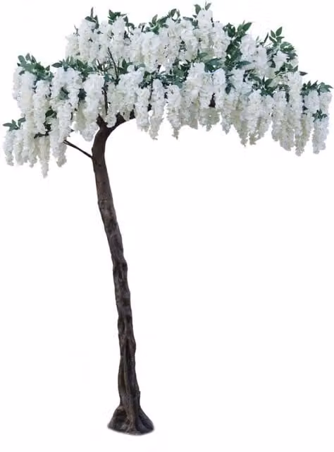 Cream Wisteria Tree 3.2m White Freestanding Artificial Tree