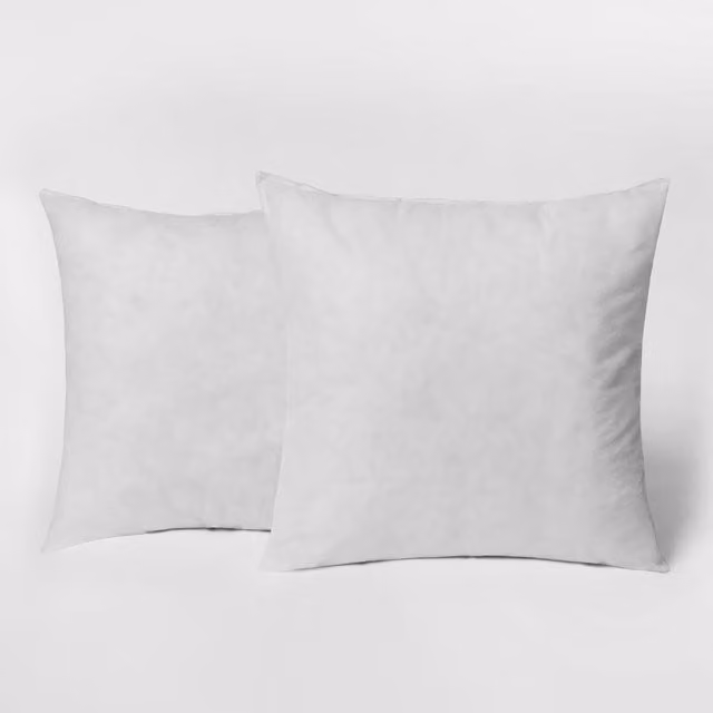 Brentfords Pack of 2 White Square Cushion Insert Filler Pads