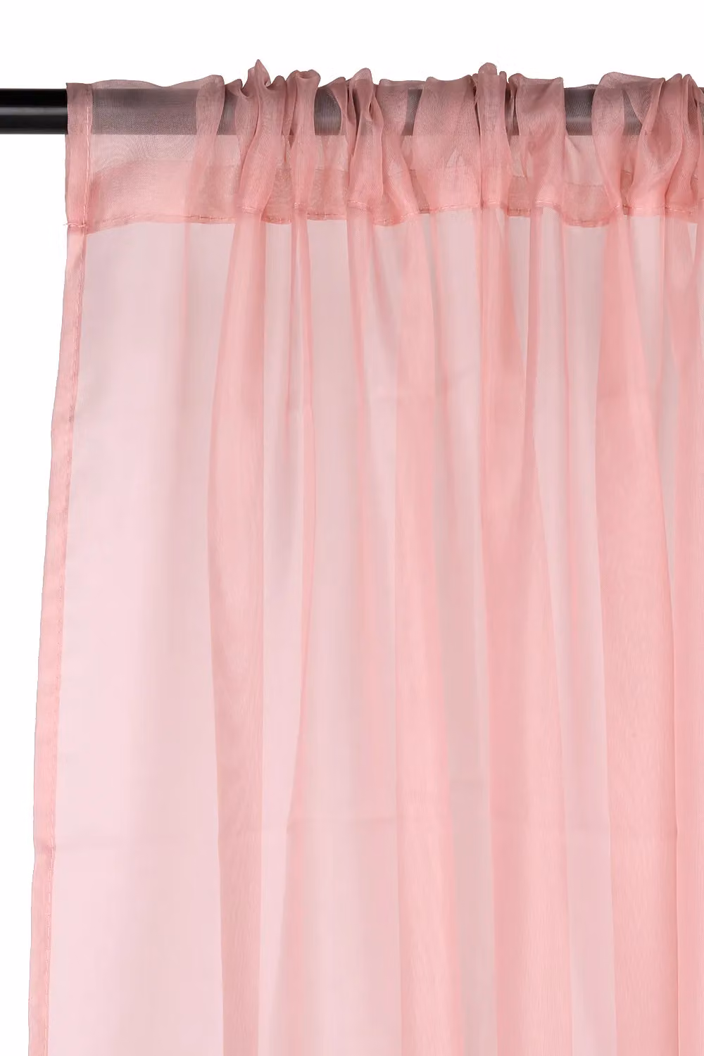 Neel Blue Semi-Transparent Voile Curtain Pair, 2 Polyester Panels in Rose, Width: 142 cm, Drop: 183 cm – 2