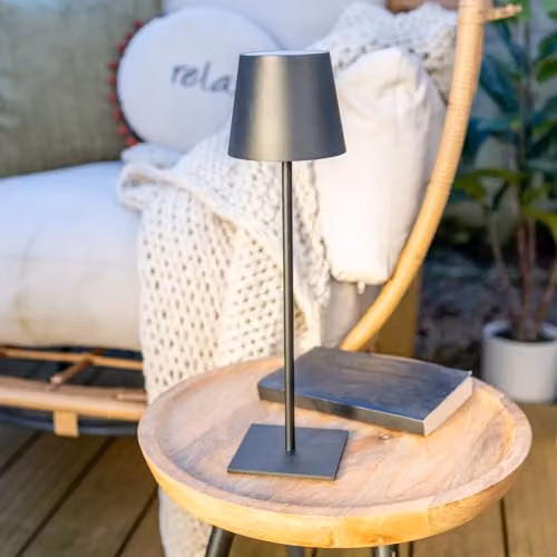 ValueLights Black Wireless Portable Rechargeable LED Touch Table Lamp with Dimmer and USB Port, IP54 Outdoor/Indoor Modern Cylinder Light – 2
