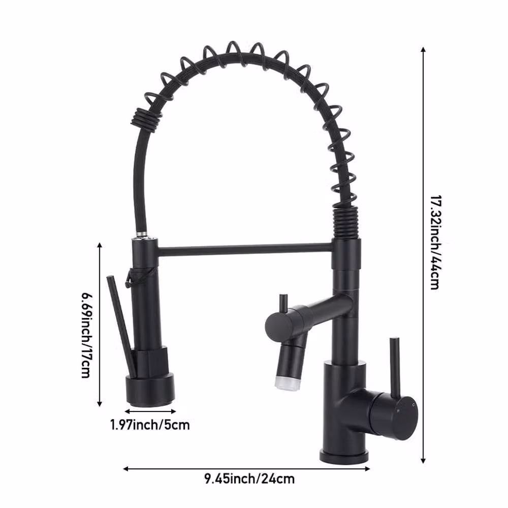 Kelvenix Matt Black Commercial Kitchen Sink Faucet with Pull Out Spout and Spray Function – 2