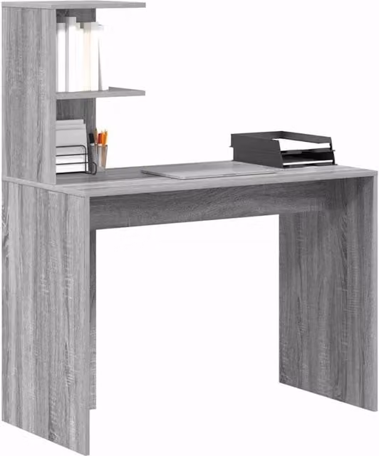 Berkfield Home Grey Writing Desk in Modern Sonoma Particle Board and MDF