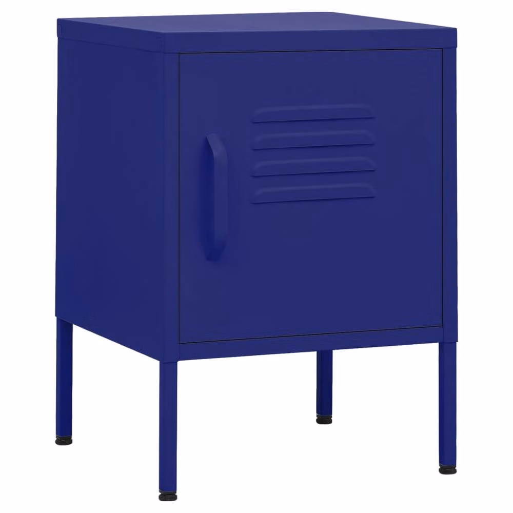Berkfield Home Navy Blue Metal Nightstand, W/D/H: 35 x 35 x 51 cm – 3
