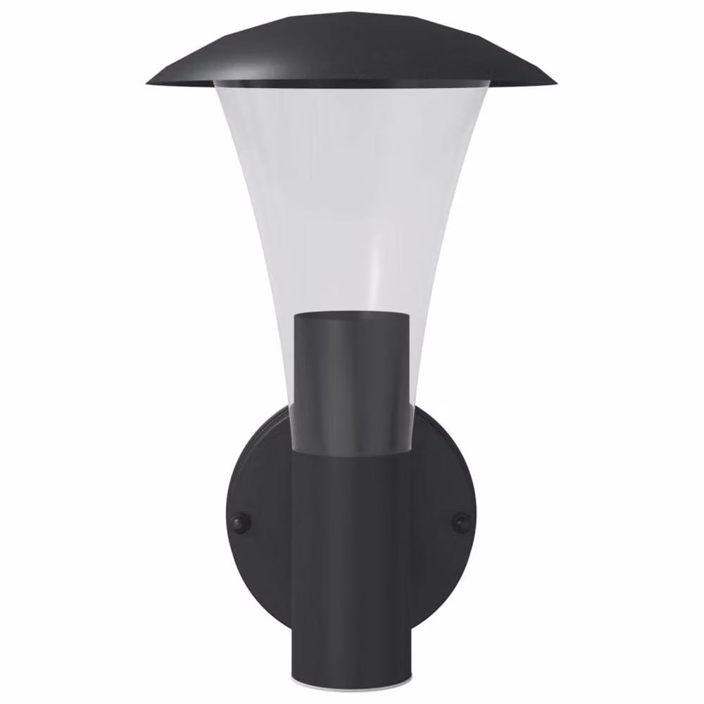 Berkfield Home Set of 2 Black Stainless Steel Modern Outdoor Wall Lights for Garden – 3