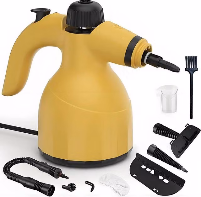 EONLION 1000W Portable Handheld Electric Steam Cleaner with Accessories in Yellow