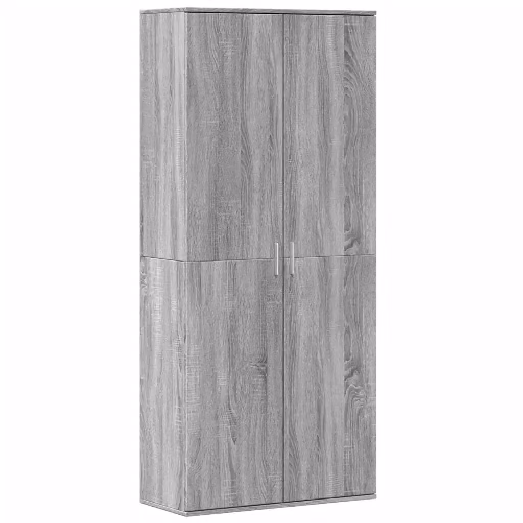 Berkfield Home Grey Sonoma Highboard in MDF with Hinged Doors, W/D/H: 80 x 35 x 180 cm – 2