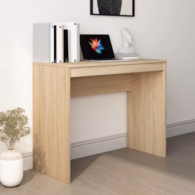 Berkfield Home Sonoma Oak Writing Desk in Brown, W/D/H: 90 x 40 x 72 cm – 1
