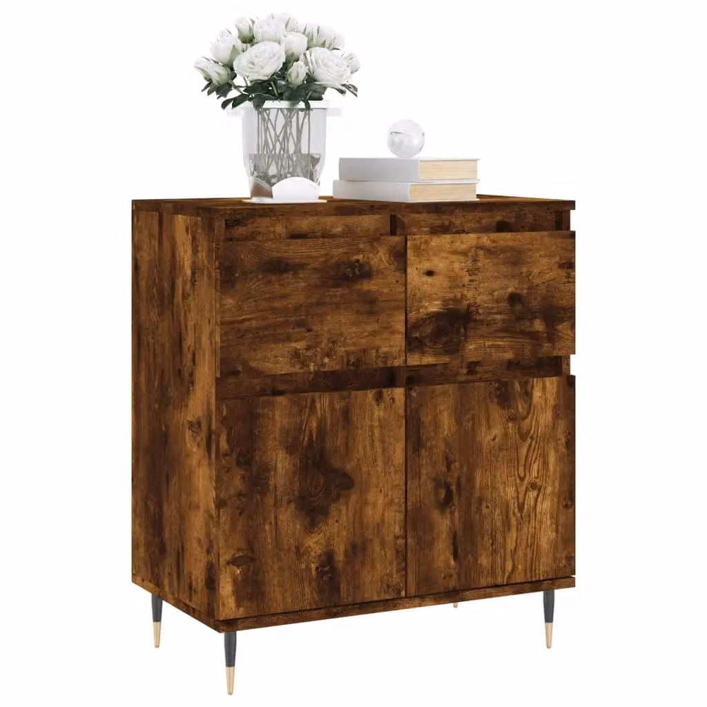 Berkfield Home Smoked Oak Sideboard in Brown, W/D/H: 60 x 35 x 70 cm – 3