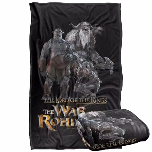 LOGOVISION Lord Of The Rings War Of The Rohirrim Evil Trolls Super Soft Fleece Throw Blanket, Multicolour, W: 91 cm, D: 147 cm – 1