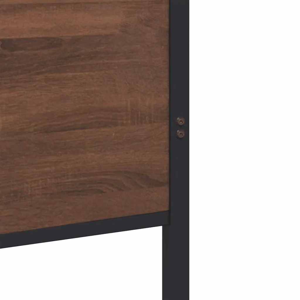 Berkfield Home Metal Bed Frame in Brown Oak, W/D/H: 120 x 190 cm Small Double – 4