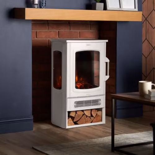 VonHaus 2000W Electric Log Burner in White, W/D/H: 74.5 x 32 x 32 cm – 6