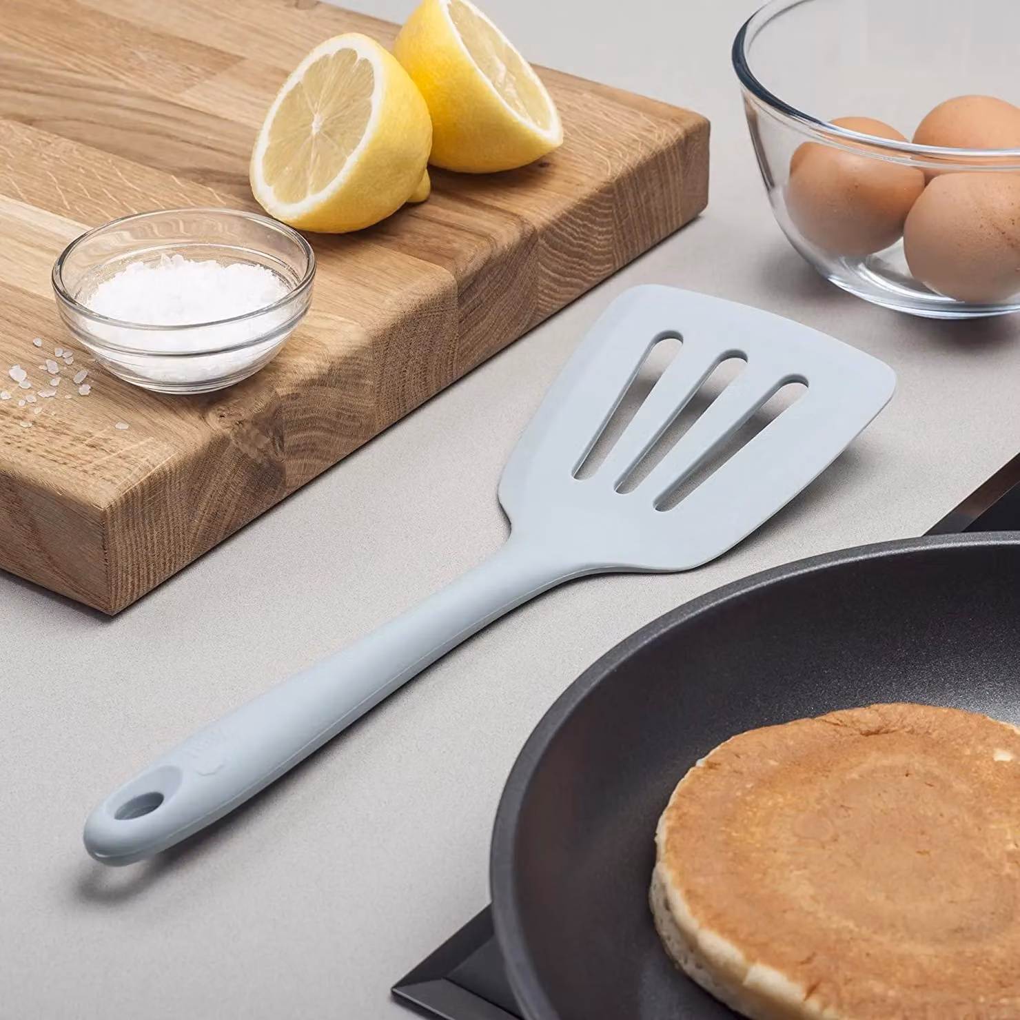 Zeal Silicone Non-Stick Slotted Turner, Blue, 30 cm – 2