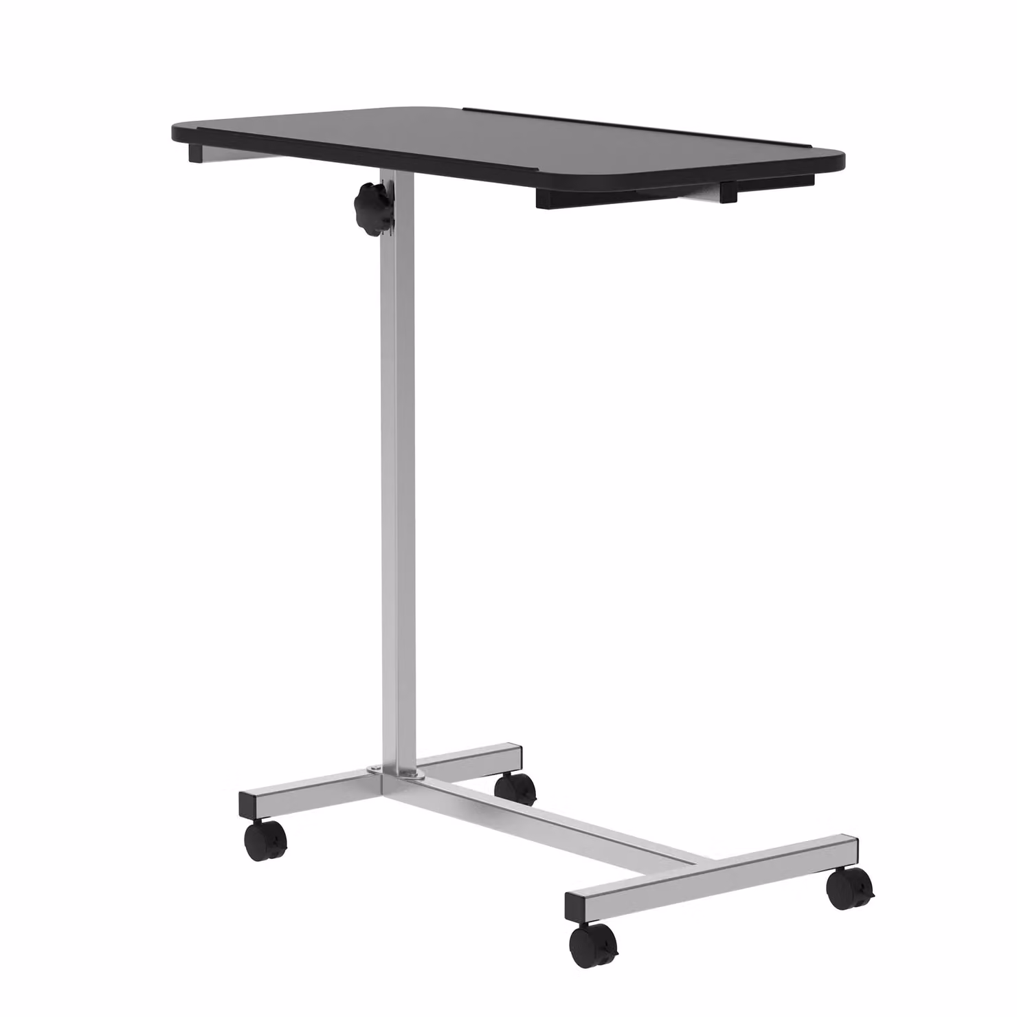 HOMCOM C-Shaped Mobile Side Table with Castors in Black – 2