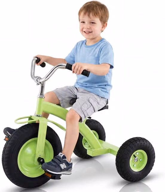 Costway Height Adjustable Metal Tricycle for Toddlers in Green
