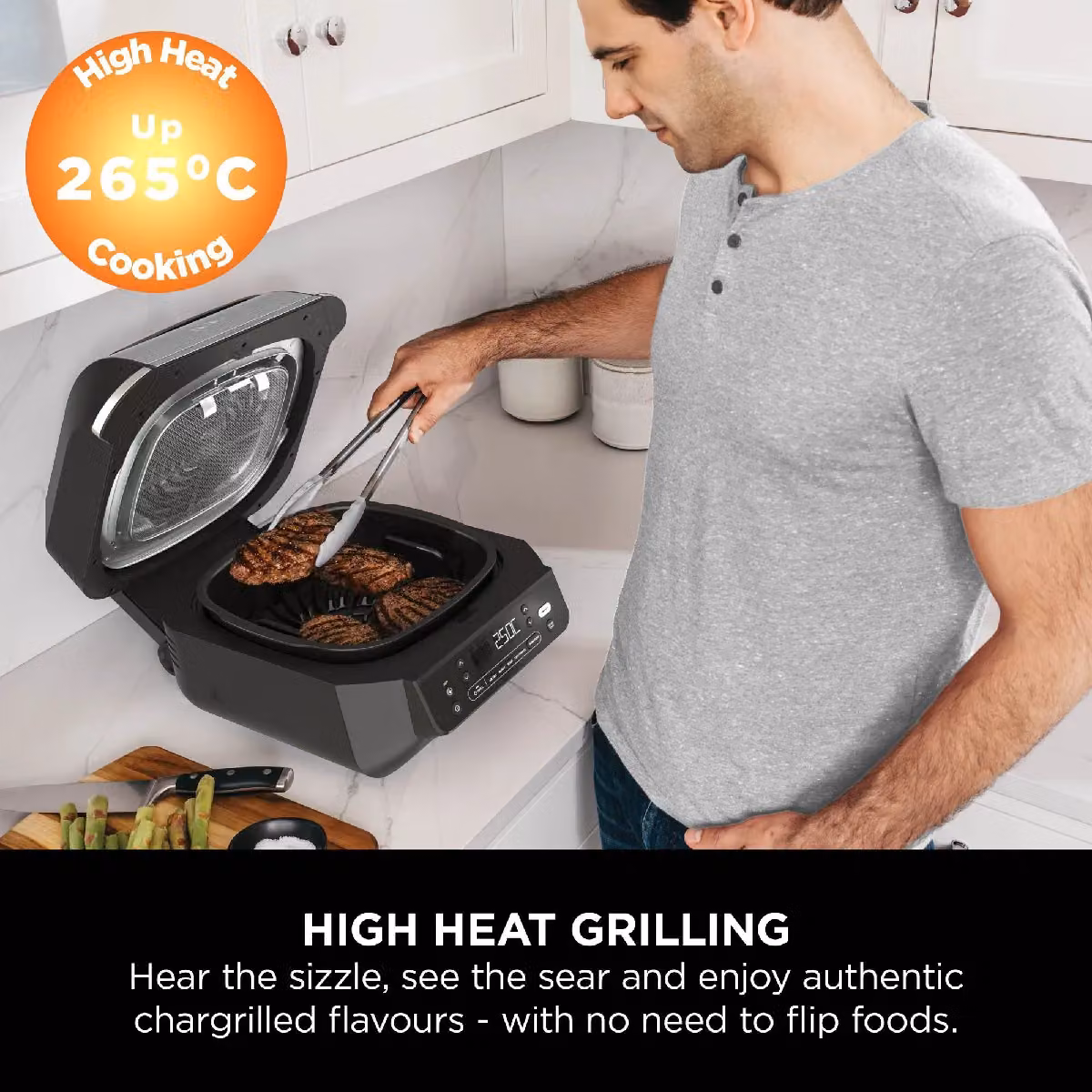 Ninja 5-in-1 Grill and Air Fryer EG351 in Silver – 6