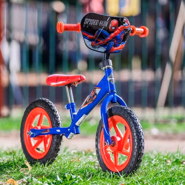 Huffy Marvel Comics Spider-Man 12-inch Children's Balance Bike in Blue and Red