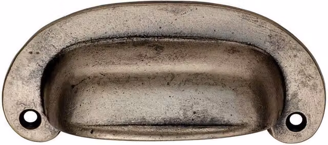 Loops Oval Plate Cabinet Cup Handle in Matt Pewter with 87mm Fixing Centres – 2