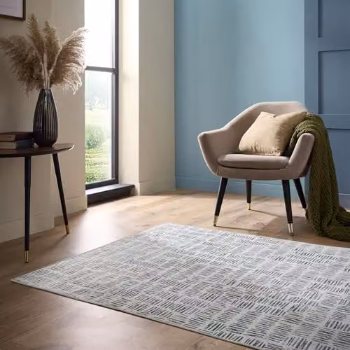 Phoenox Textiles Limited Origins Verona Washable Chenille Rug, Grey, W: 160 cm, L: 230 cm – 2
