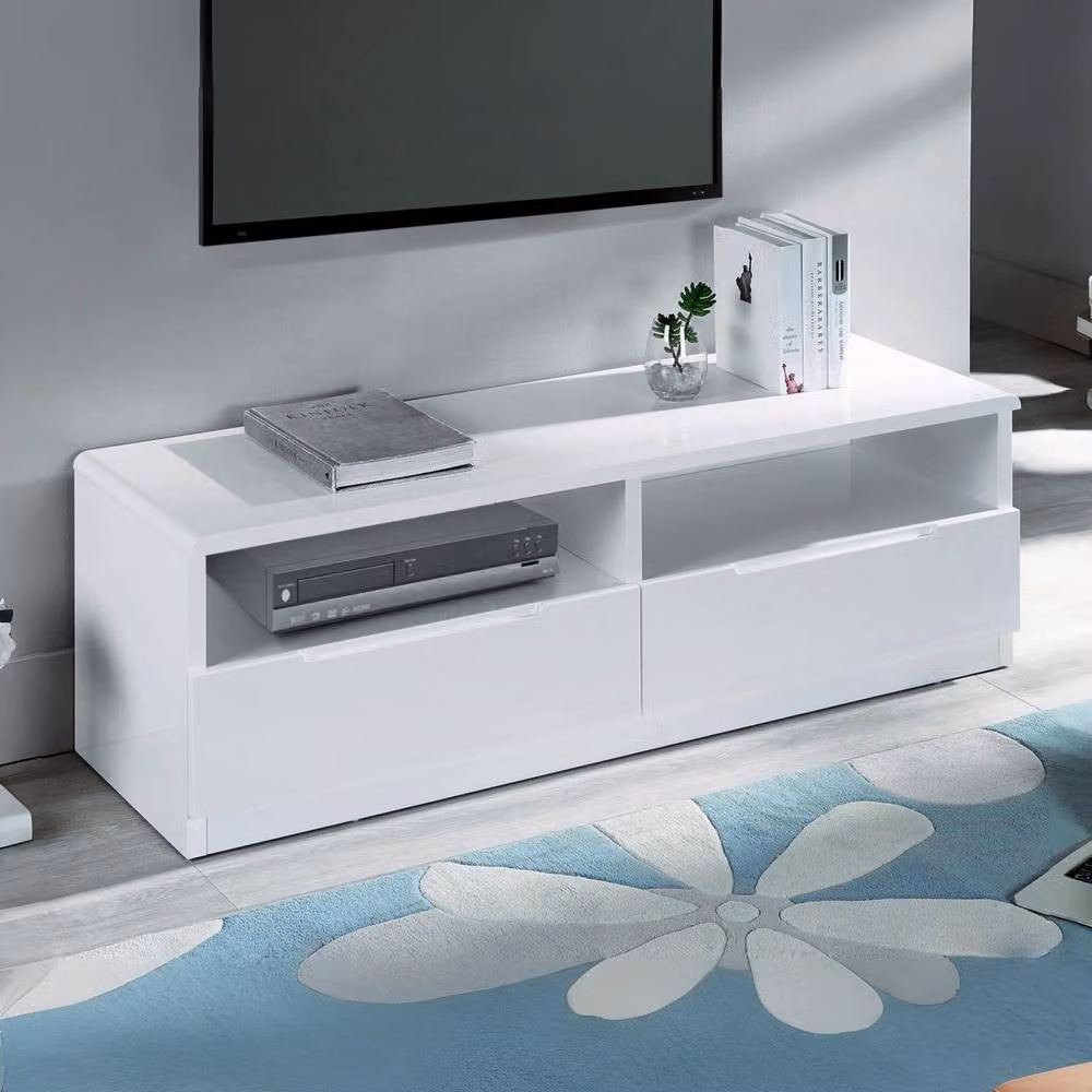 Cheshire Premium Stratton Modern 2 Drawer Media Unit in White – 2
