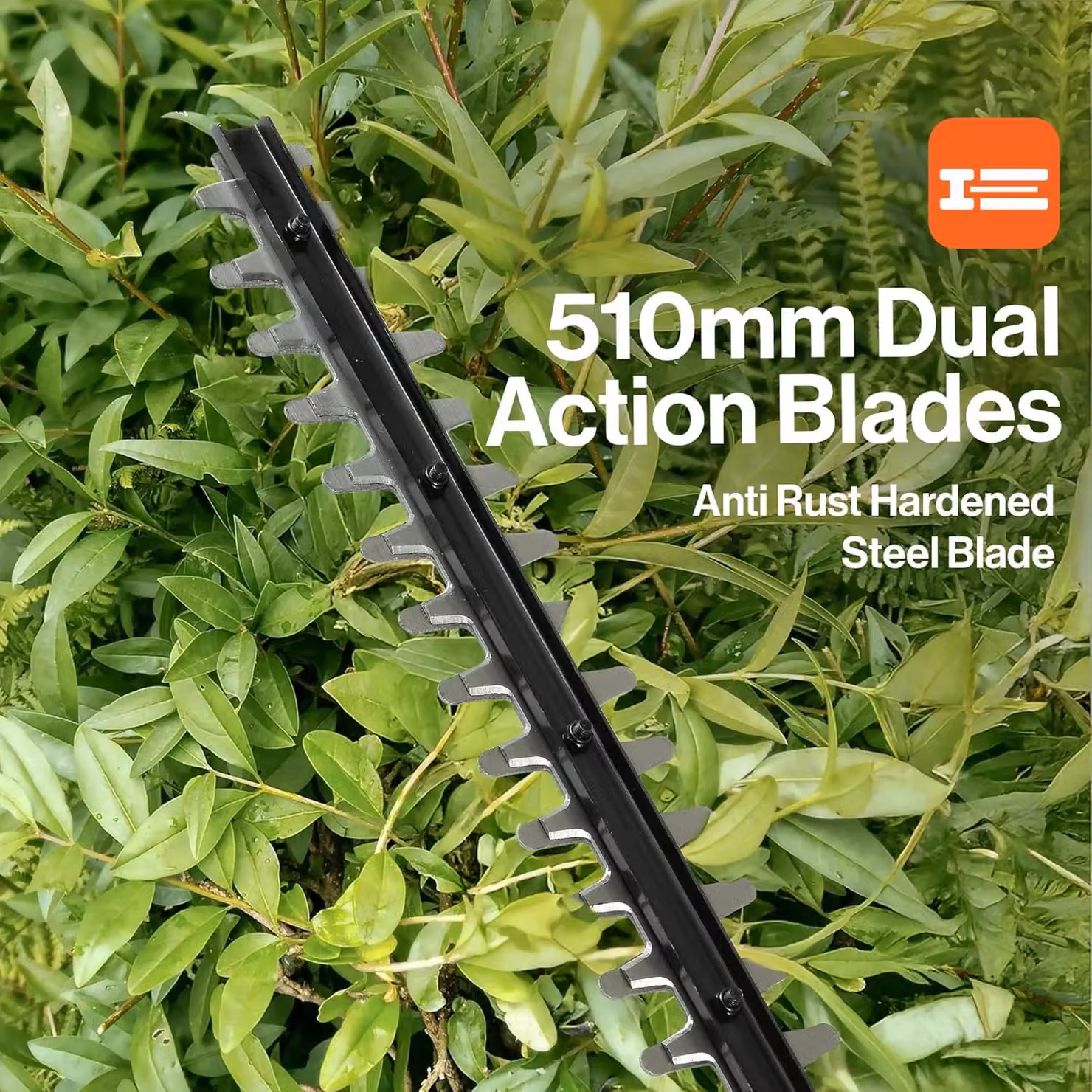 Superhandy Electric Pole Hedge Trimmer with 550W Motor and 51cm Dual-Action Blade in Orange – 6