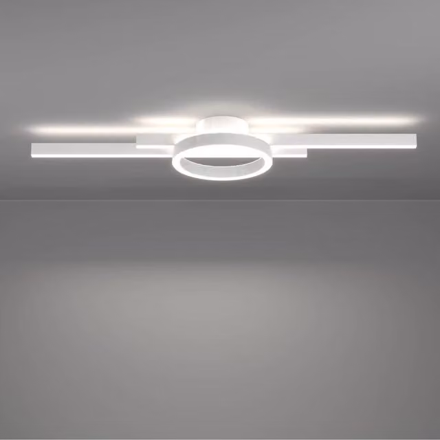 Eglo Amandolo Flush LED Ceiling Light, White, Dimmable with Remote Control and RGBW Colour Changing Options
